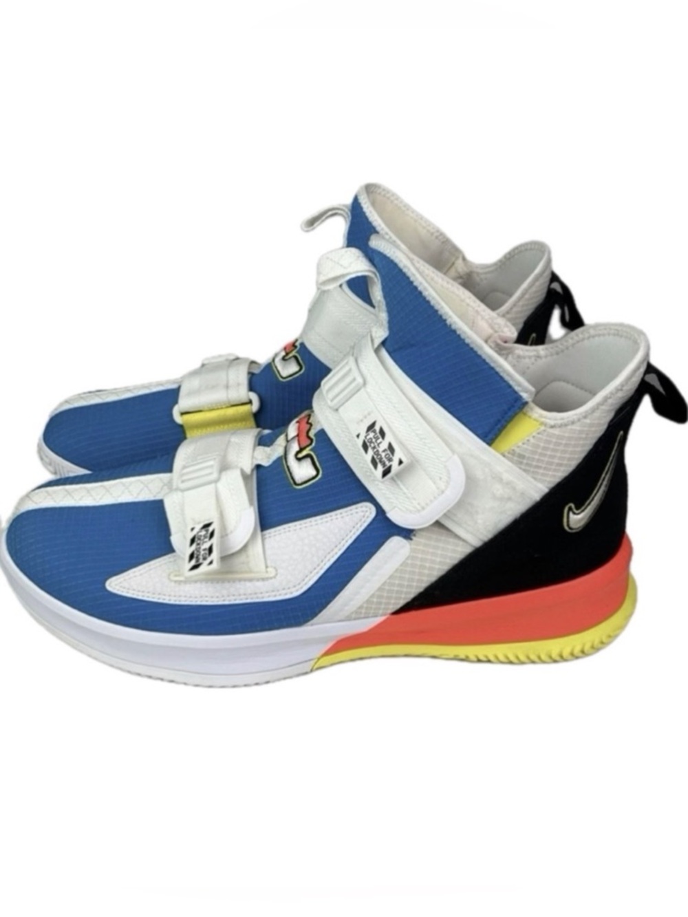Nike LeBron Soldier 13 SFG High-Top Basketball Shoes Blue, White, and Crimson